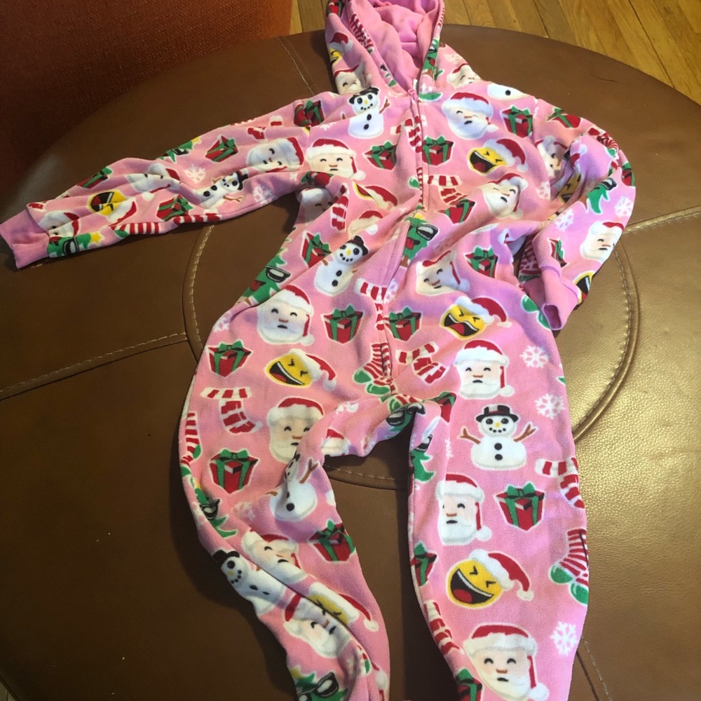 Footless one piece Xmas pajamas